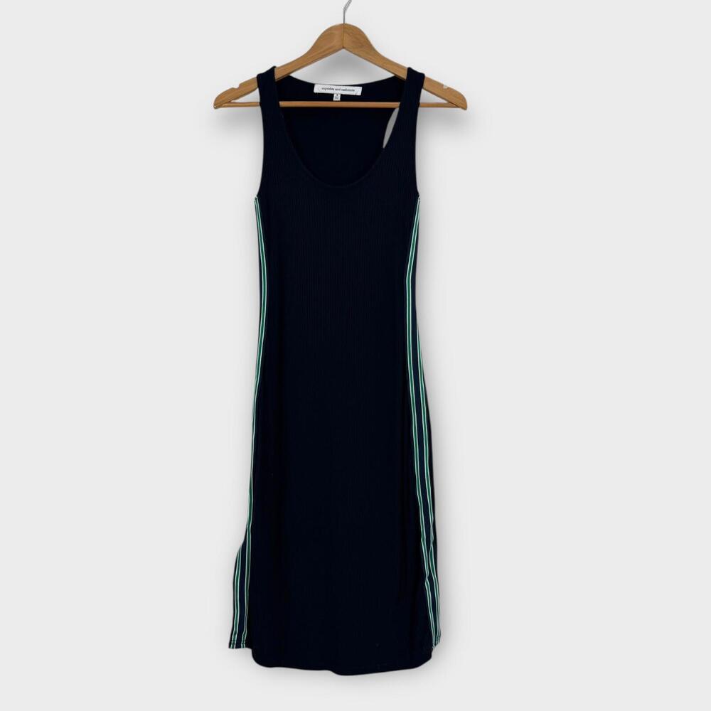 Cupcakes and Cashmere Women’s Size Small Blue Merci Rib Knit Striped Tank Dress